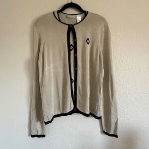 Liz Claiborne Medium Silk Coord Tank Set Cardigan Prep‎ Old Money Academic